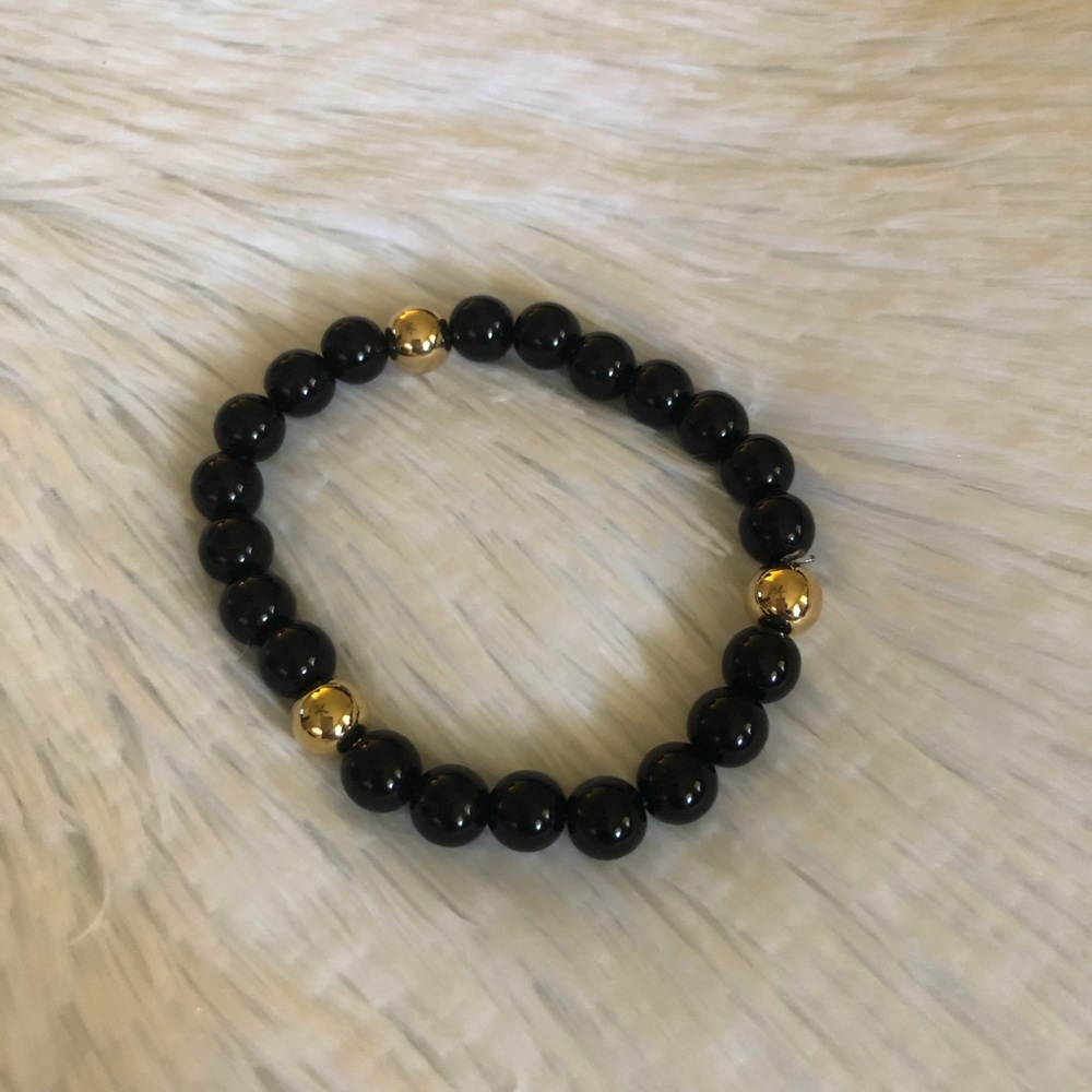 Black and Gold Pearl Bracelet
